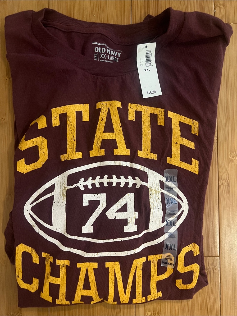 Old Navy Maroon State Champs Football Graphic Tee